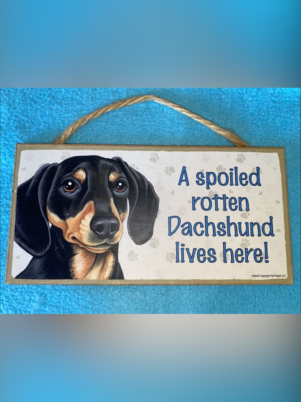 A Spoiled Rotten Dachshund Lives Here  wall art sign size 5” X 10”